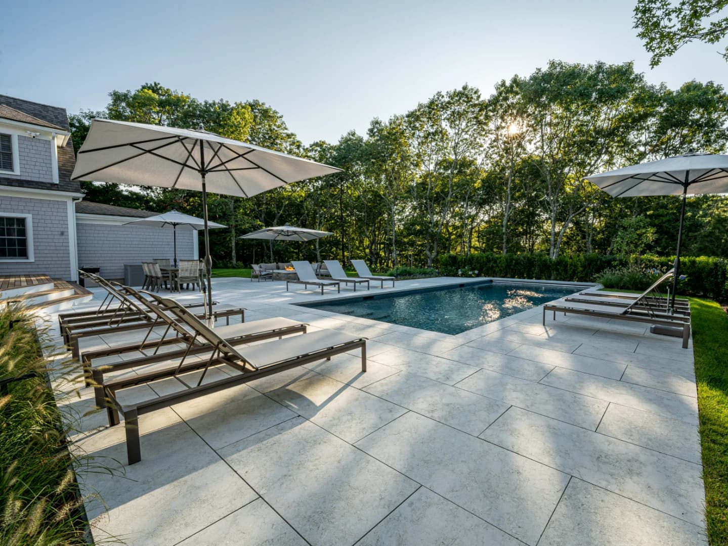 Pool and stone terrace